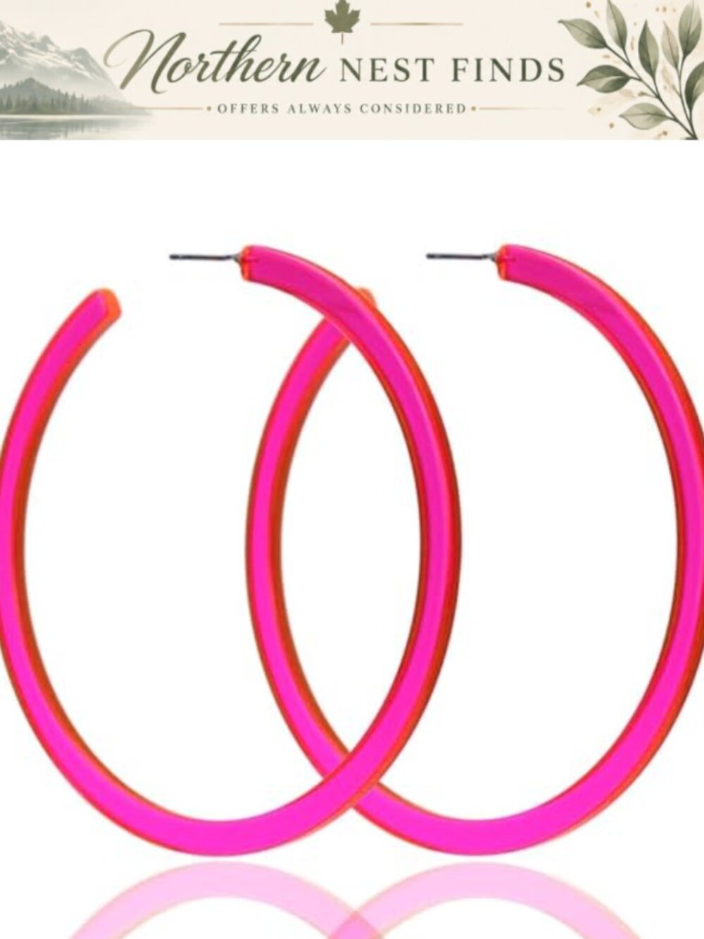 Acrylic Hoop Earrings Retro 80s 90s Costume Jewelry